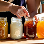 **
    A vibrant, sunlit kitchen where ancient culinary wisdom meets modern science. Close-up on hands tending to bubbling glass jars of homemade kombucha and kefir, illustrating the 'alchemy' of fermentation. In the background, subtle, ethereal elements like glowing neural pathways or stylized microbiota patterns hint at the gut-brain connection and scientific understanding. The scene evokes a sense of natural well-being, discovery, and the profound personal impact of fermented foods, with warm, inviting colors and a sense of calm energy.

2.  **Prompt for