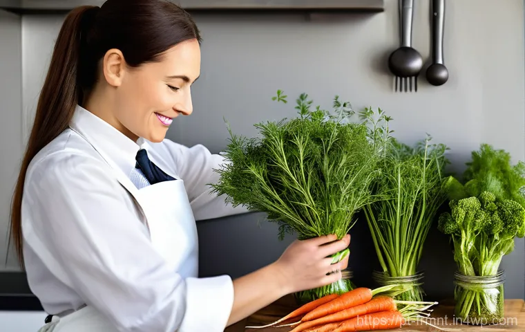 발효 식품의 맛을 높이기 위한 조리법 - **A Vibrant Fermentation Kitchen with Quality Ingredients and Aromatic Herbs**
    
    Prompt: A br...