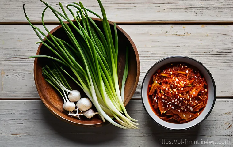 가정에서 쉽게 만드는 김치 레시피 - **"The Essence of Kimchi Fermentation"**
    A vibrant, dynamic, and slightly surreal illustration d...