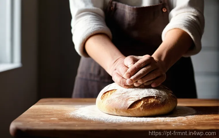 발효식품에 사용되는 유산균 종류 - **Prompt:** A vibrant, sun-drenched kitchen with a warm, inviting atmosphere. On a rustic wooden cou...